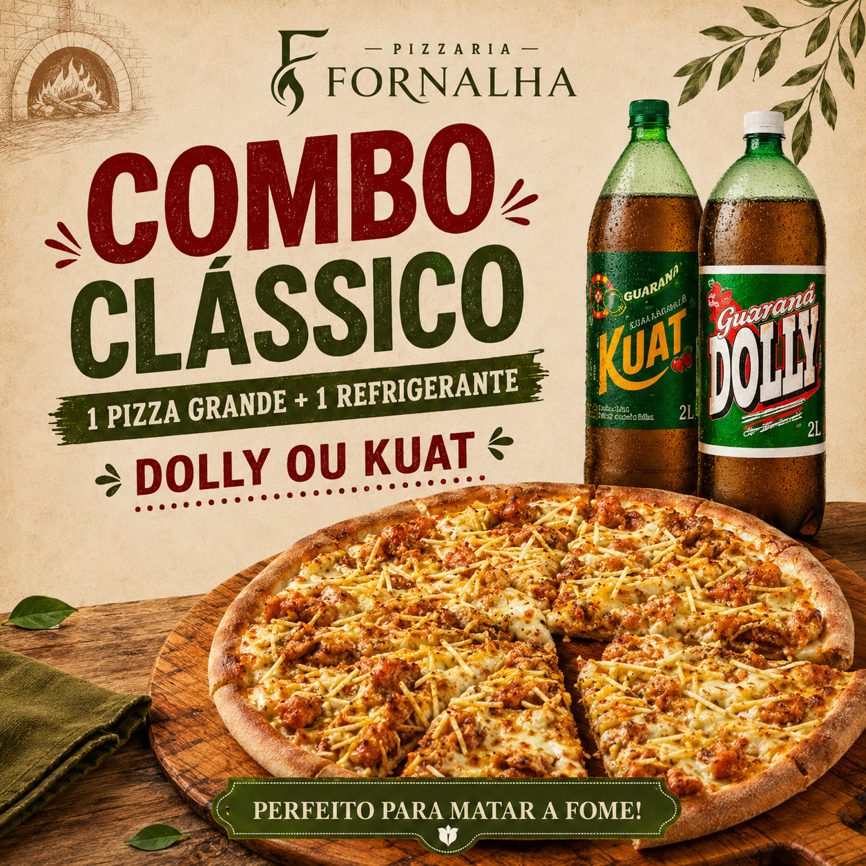 Combo Clássico da Pizzaria Fornalha